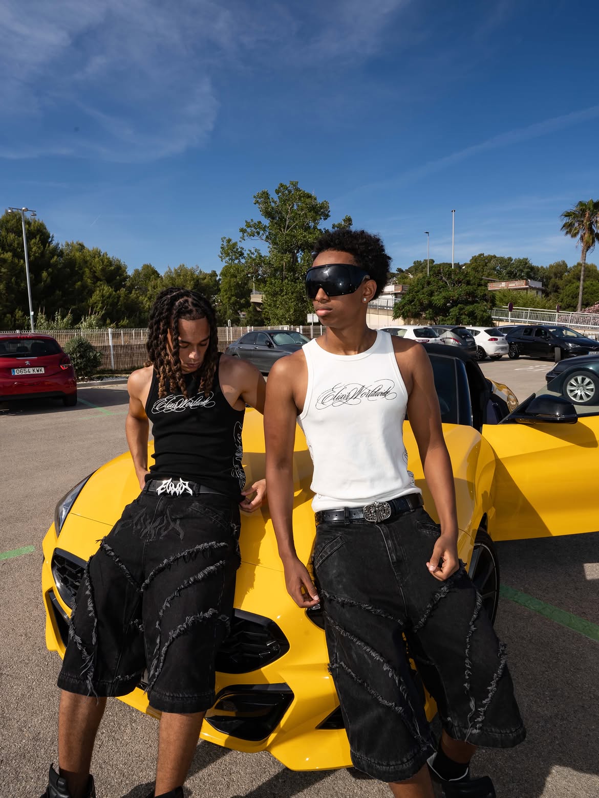Elixir White Cursive Tank Top