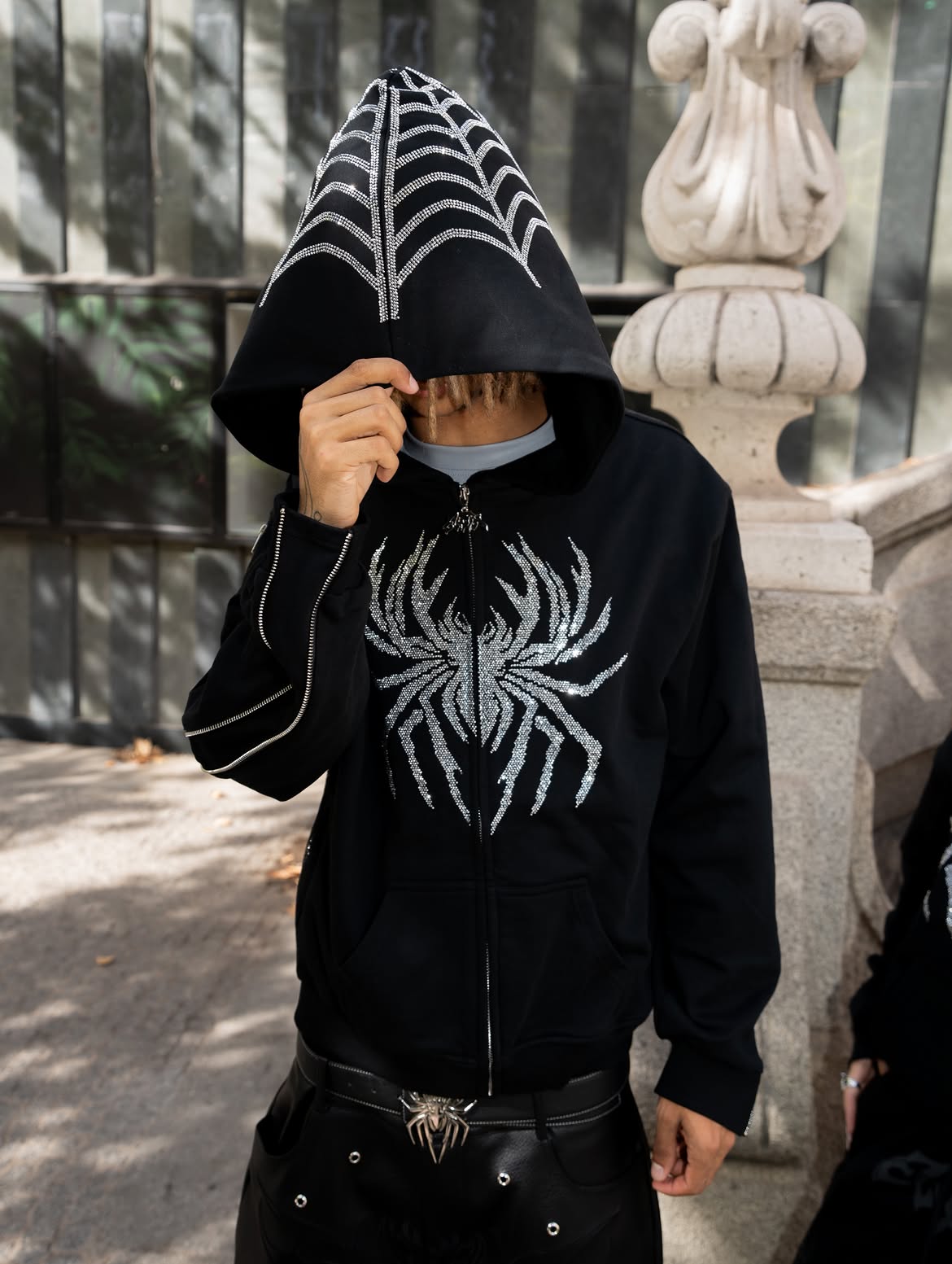 Elixir Spider Rhinestones Zip-Up