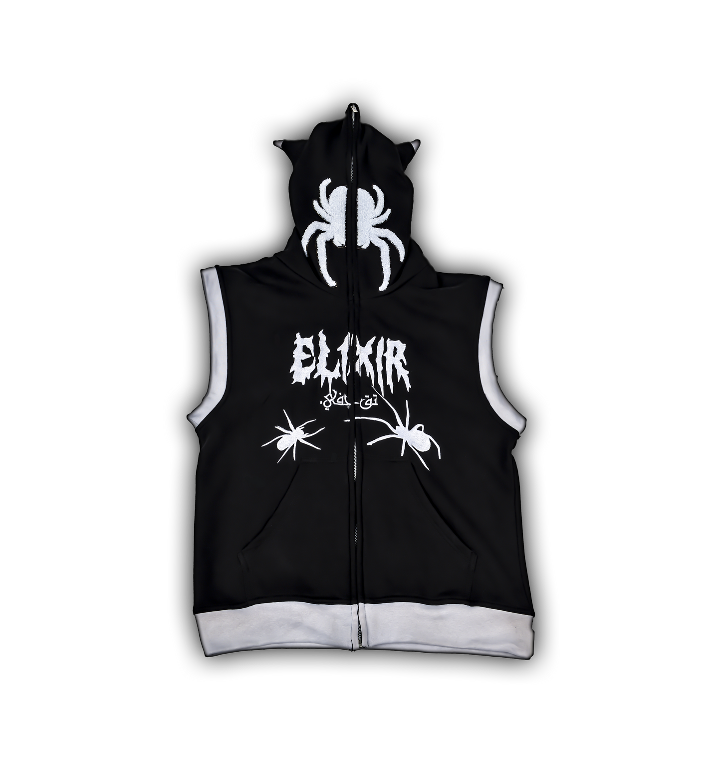 Elixir Spiders Black Full Zip Sleeveless