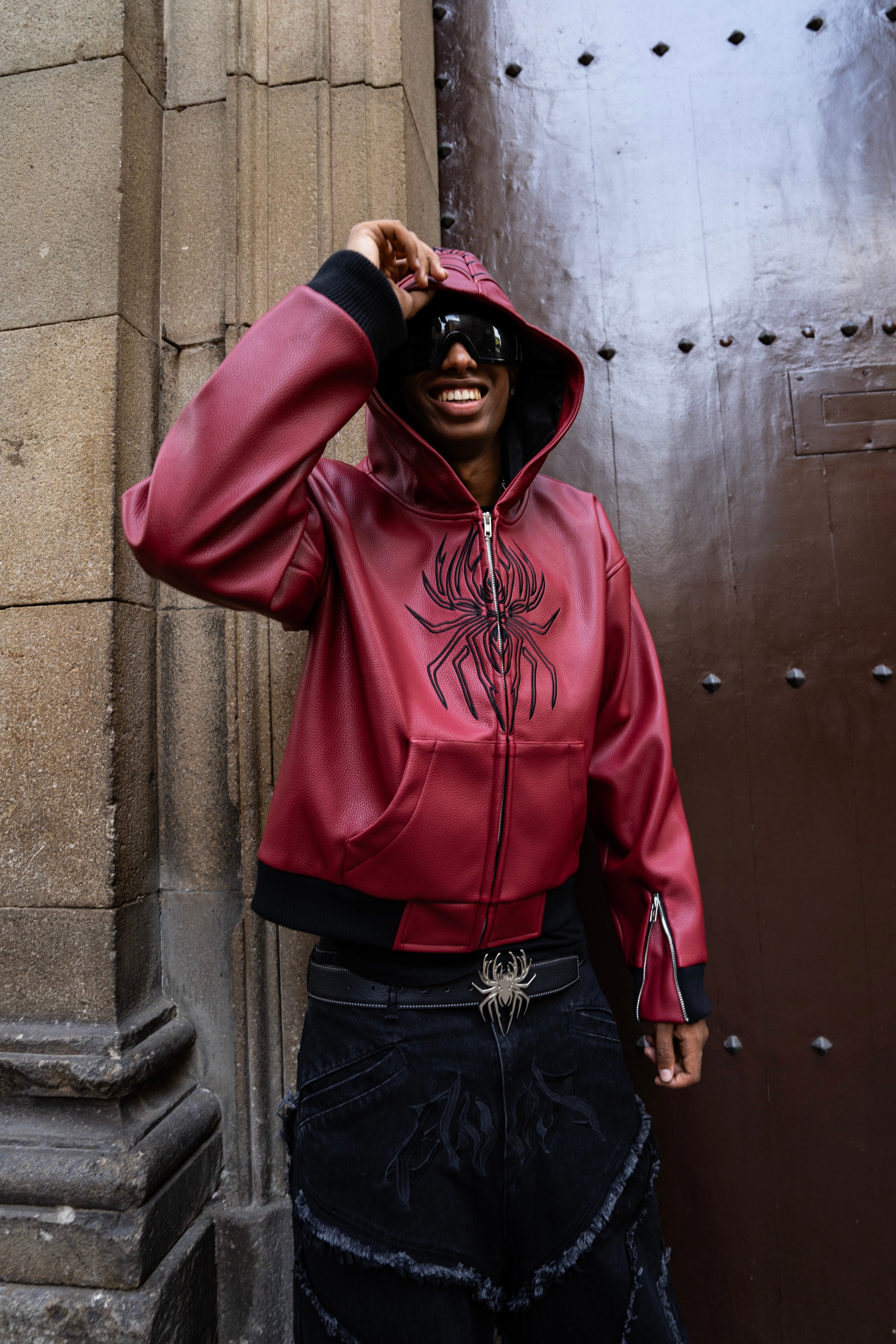 Elixir Spider Red Leather Jacket