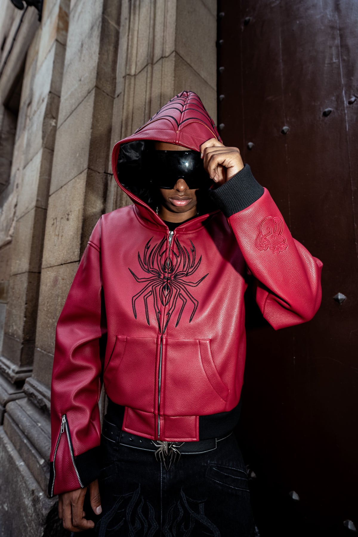 Elixir Spider Red Leather Jacket