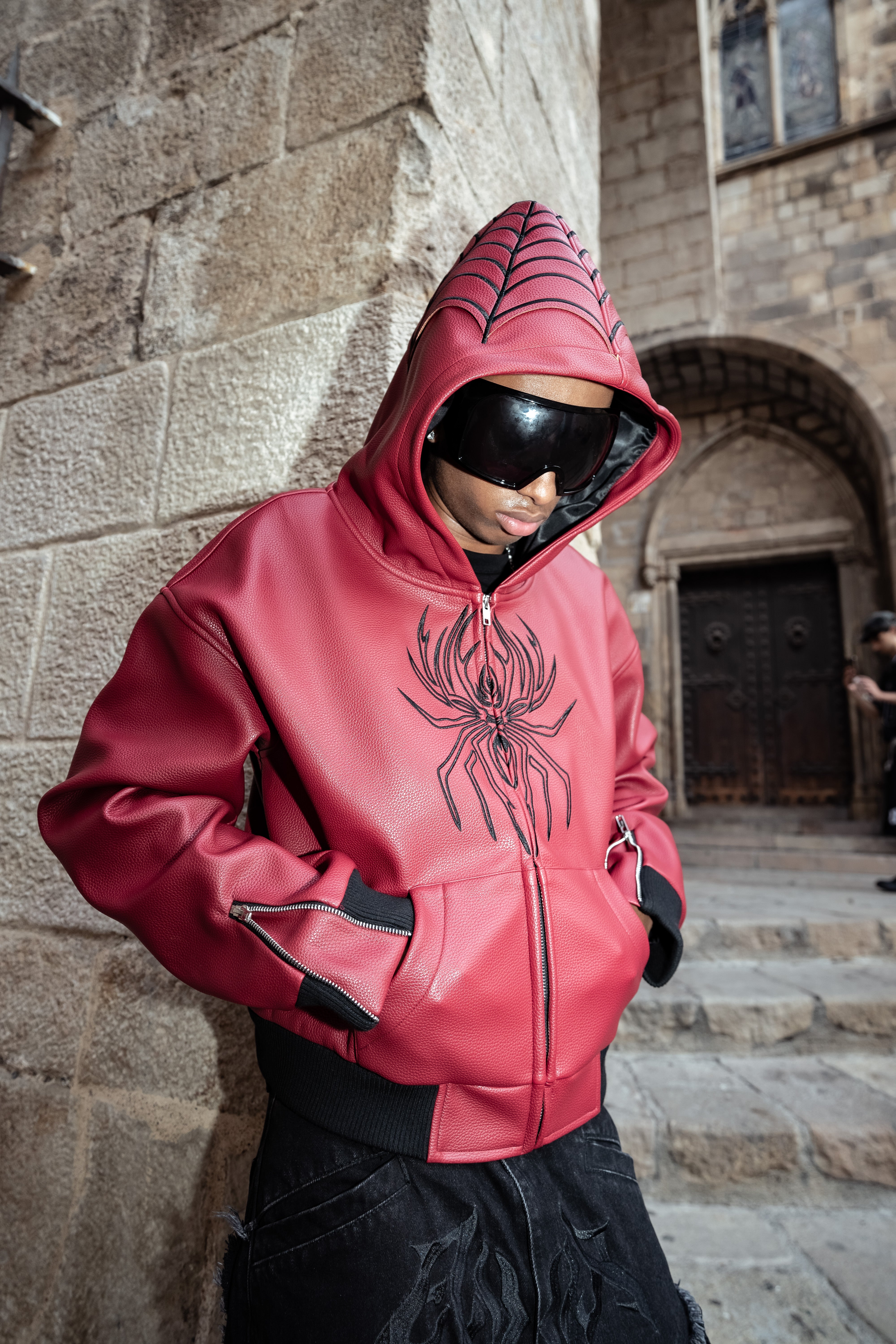 Elixir Spider Red Leather Jacket