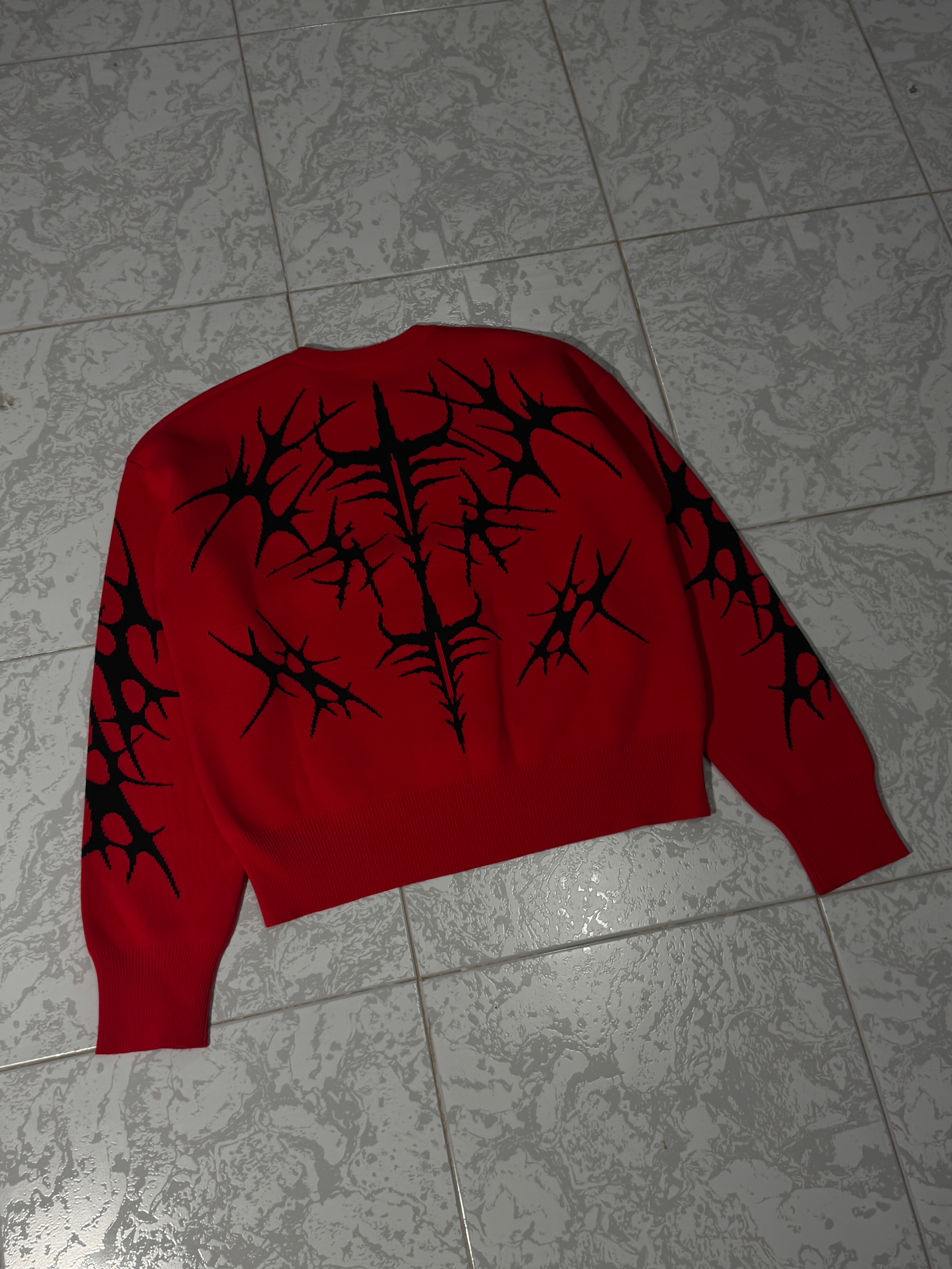 Elixir Red Tribal Sweater