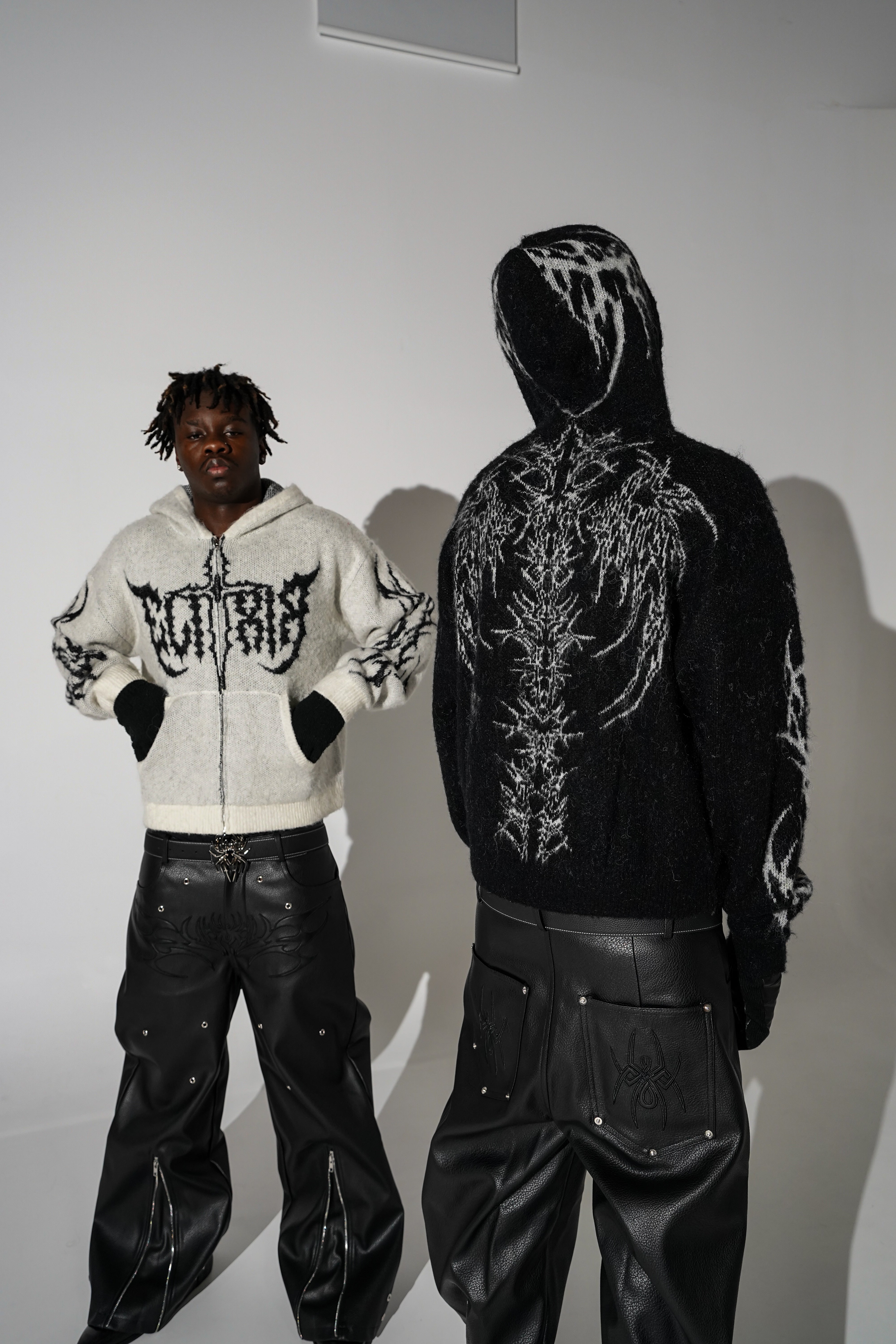 Elixir Black Cross Mohair Zip-Up