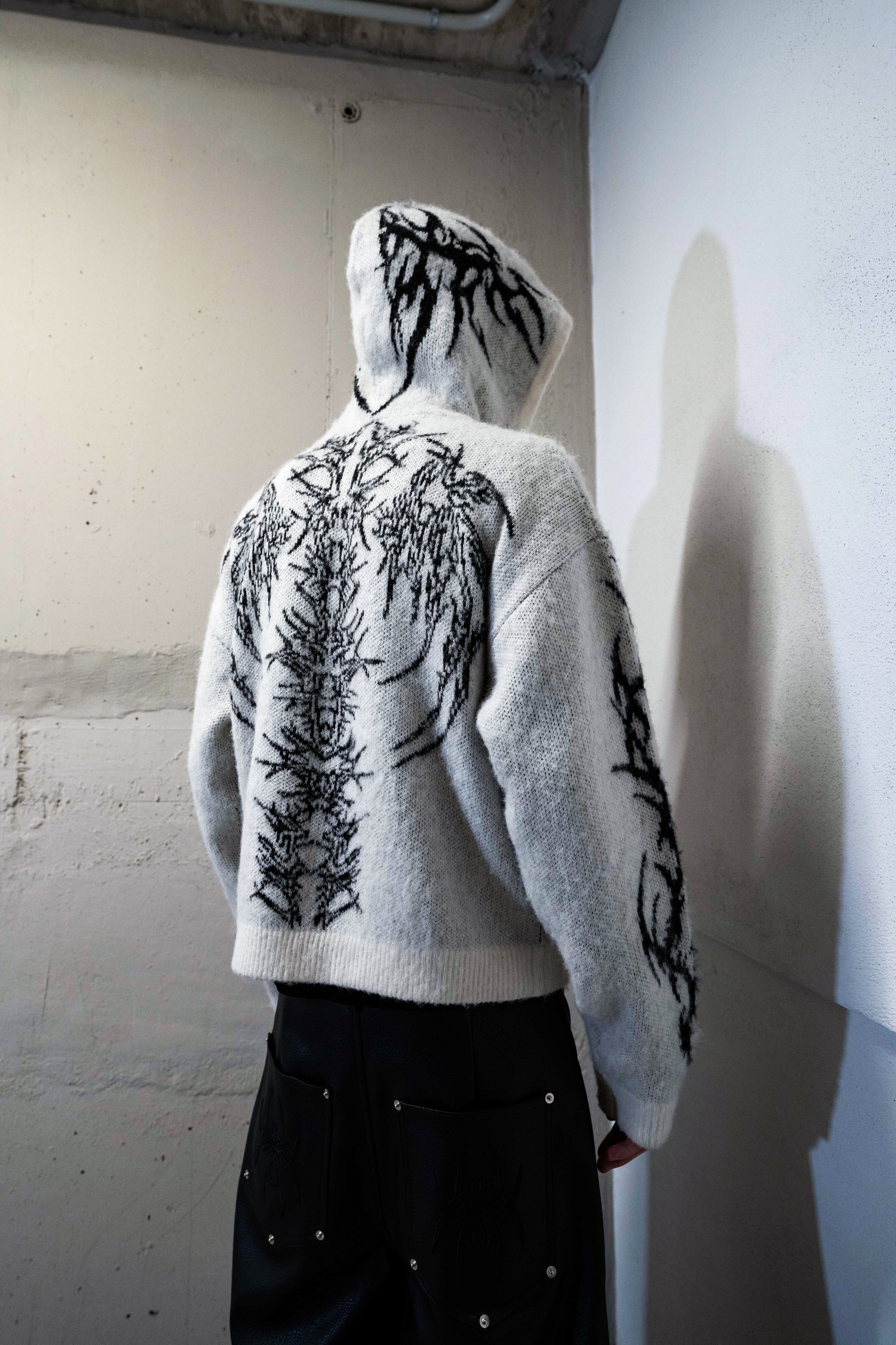 Elixir White Cross Mohair Zip-Up