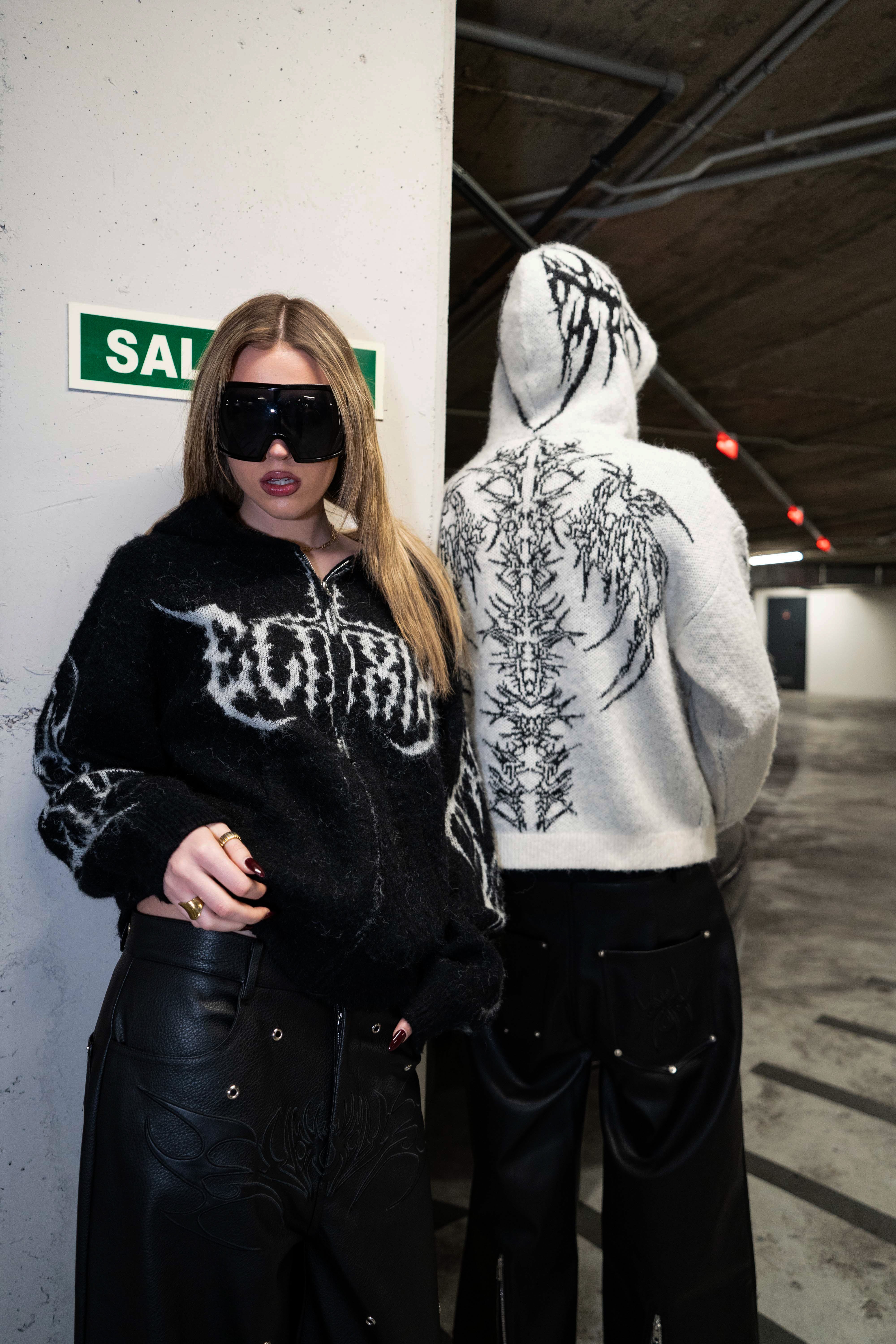 Elixir Black Cross Mohair Zip-Up