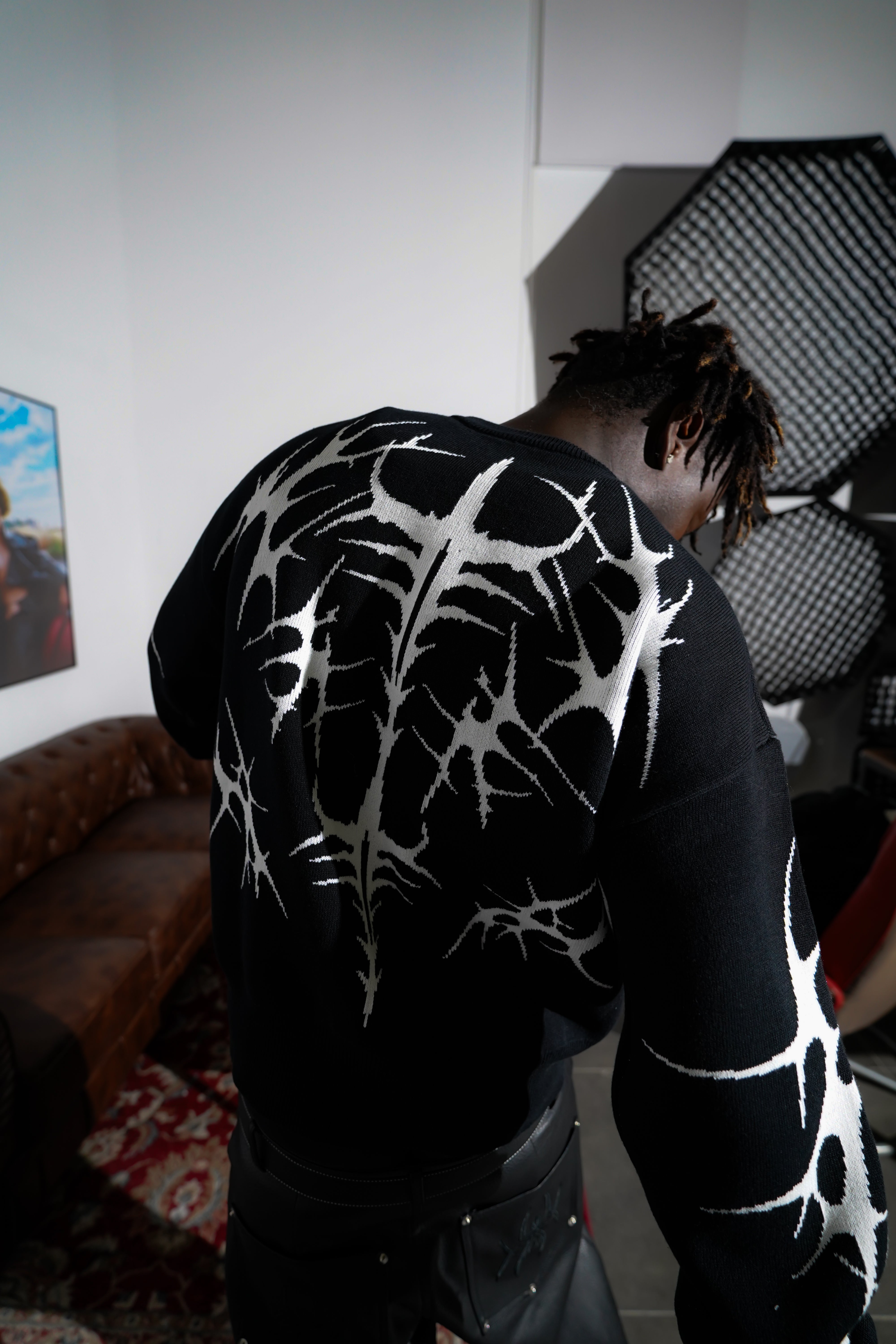 Elixir Black Tribal Sweater