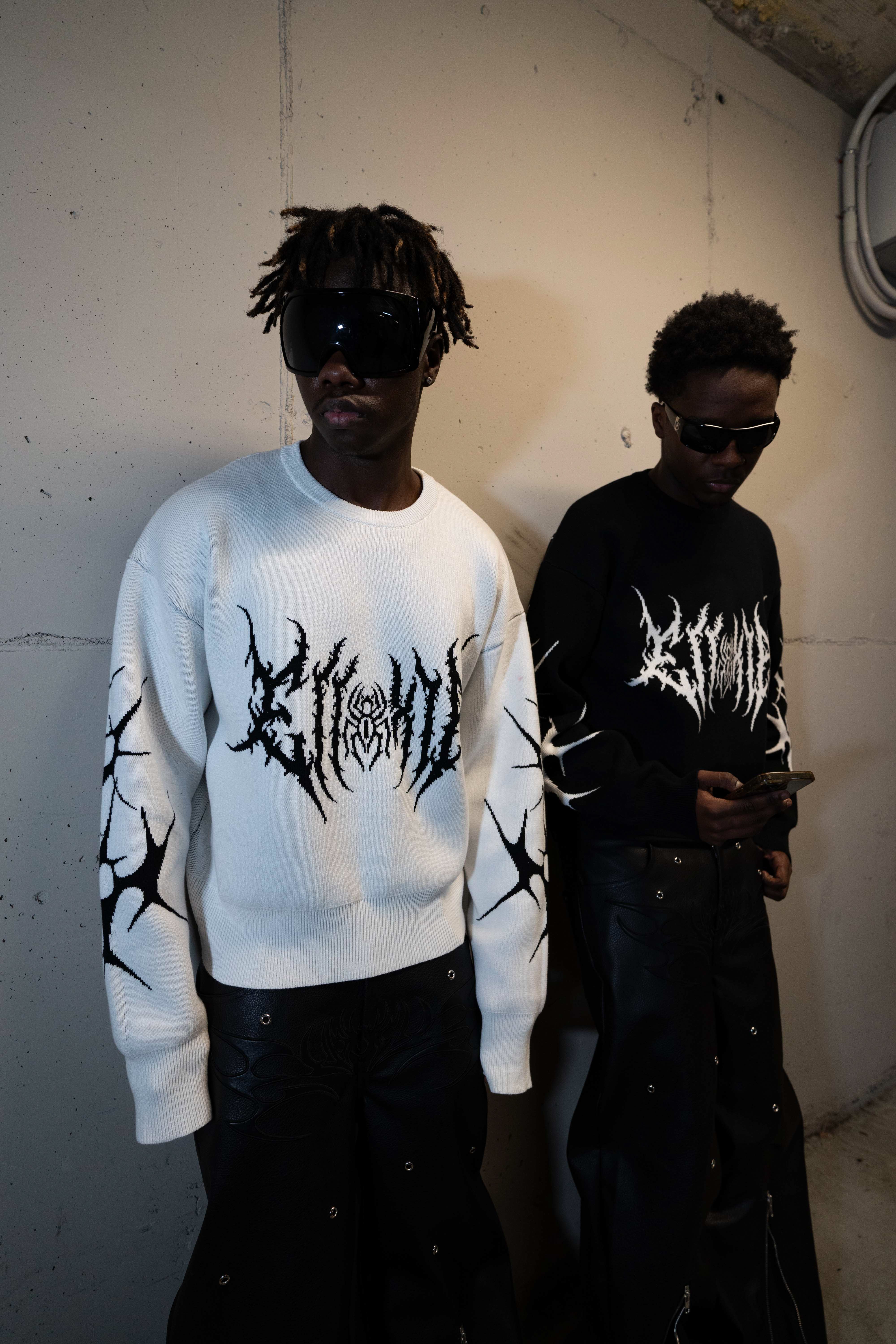 Elixir Black Tribal Sweater
