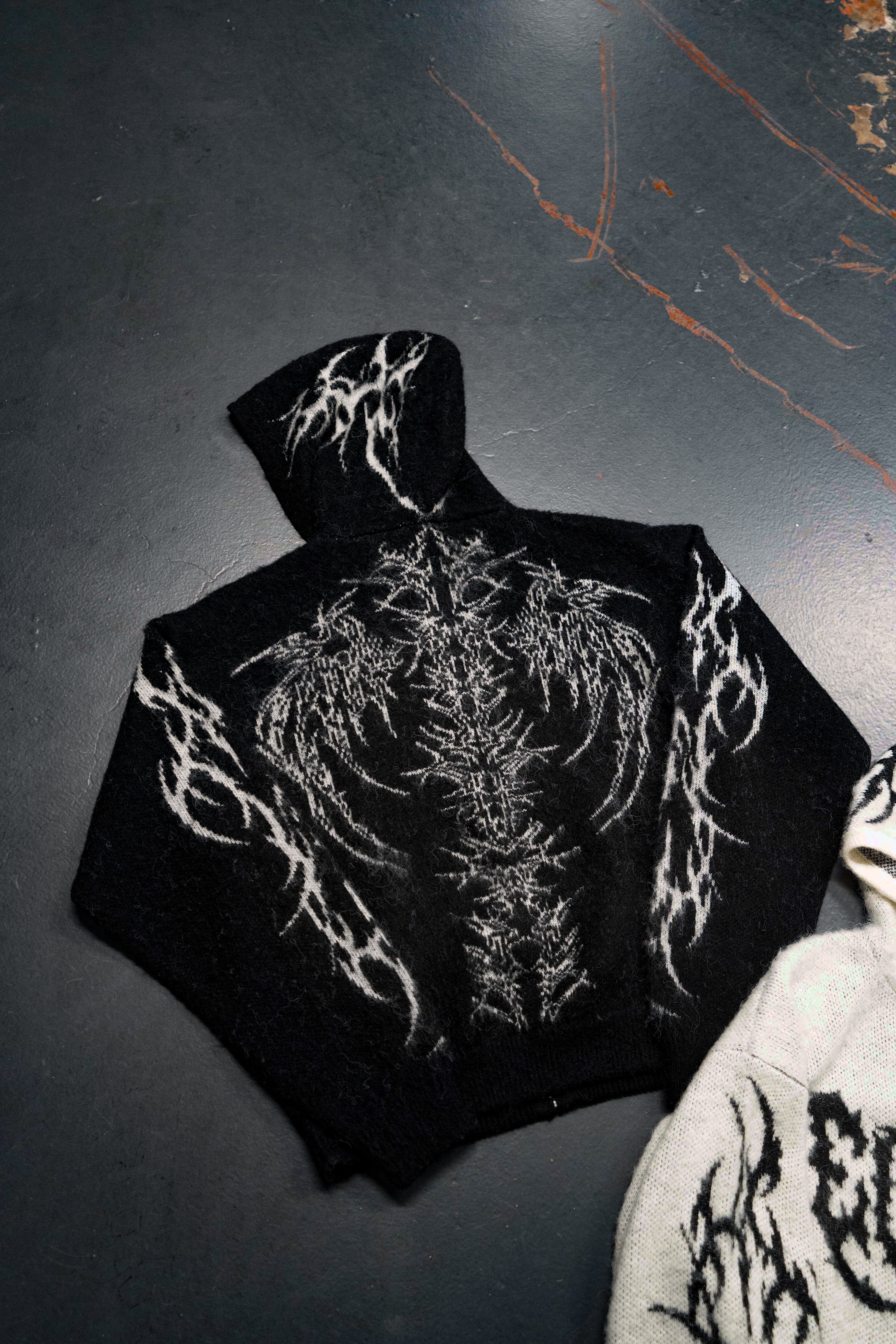Elixir Black Cross Mohair Zip-Up