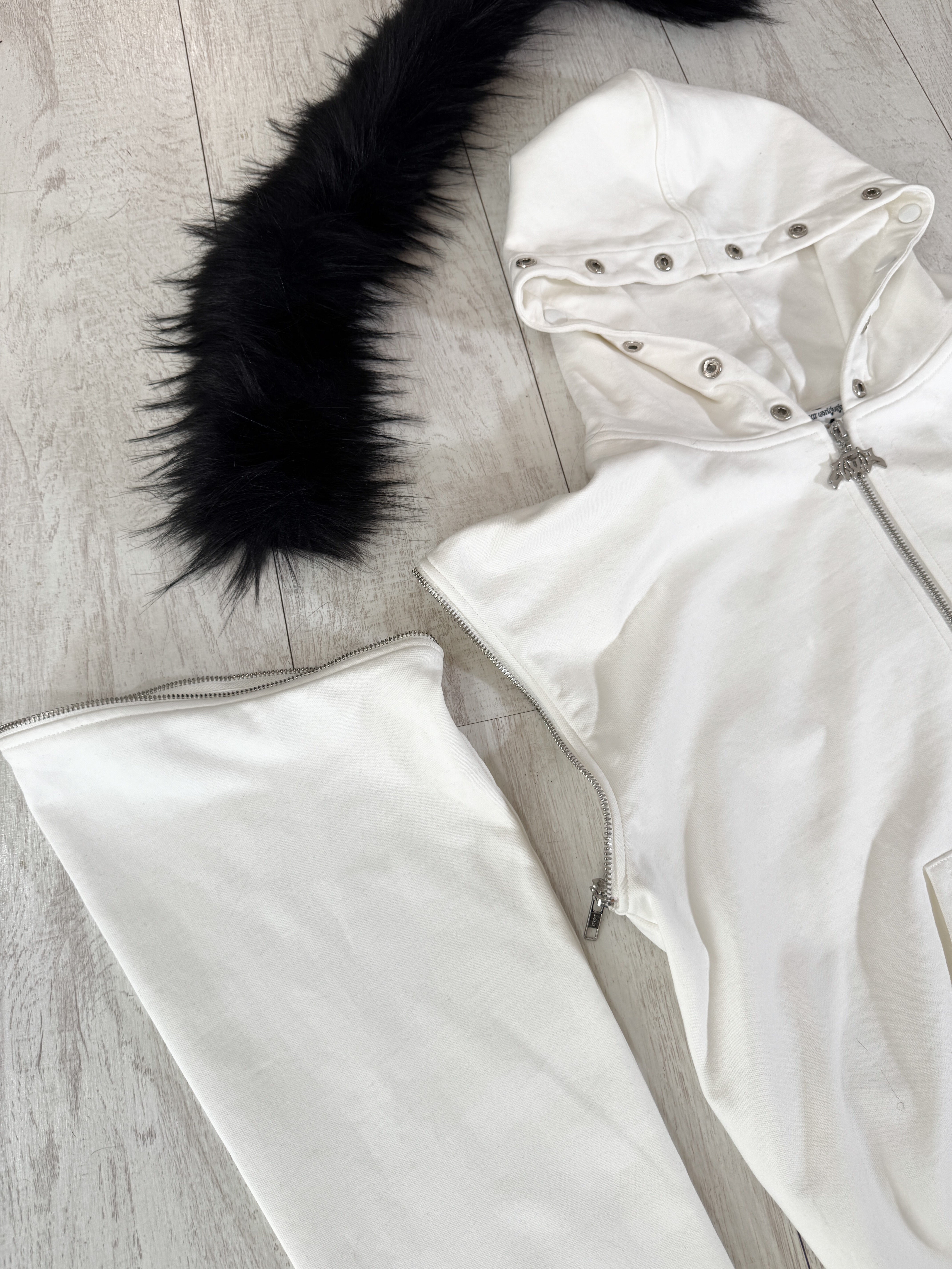 Elixir Detachable White Tracksuit Zip Up