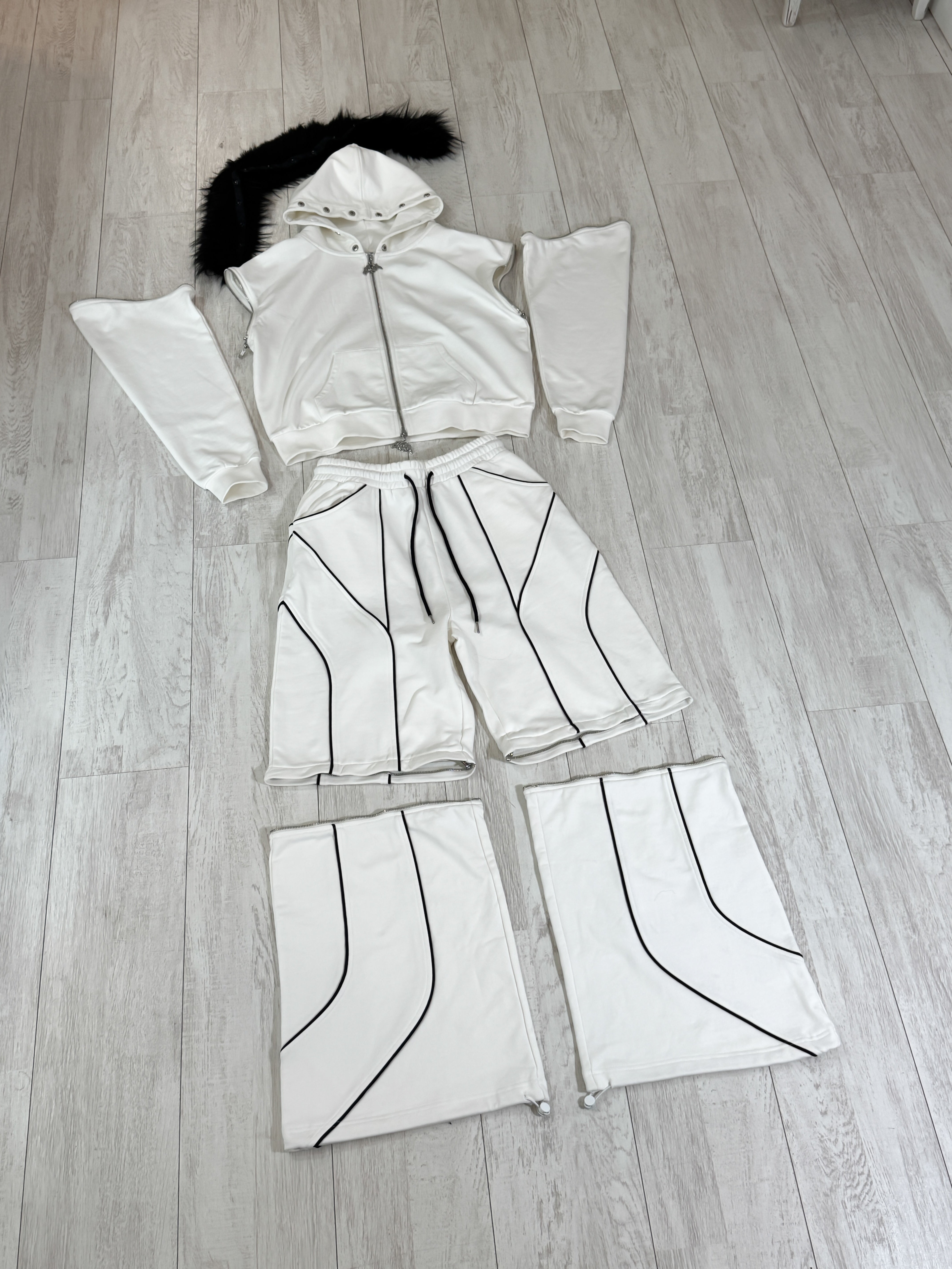 Elixir Detachable White Tracksuit Pants