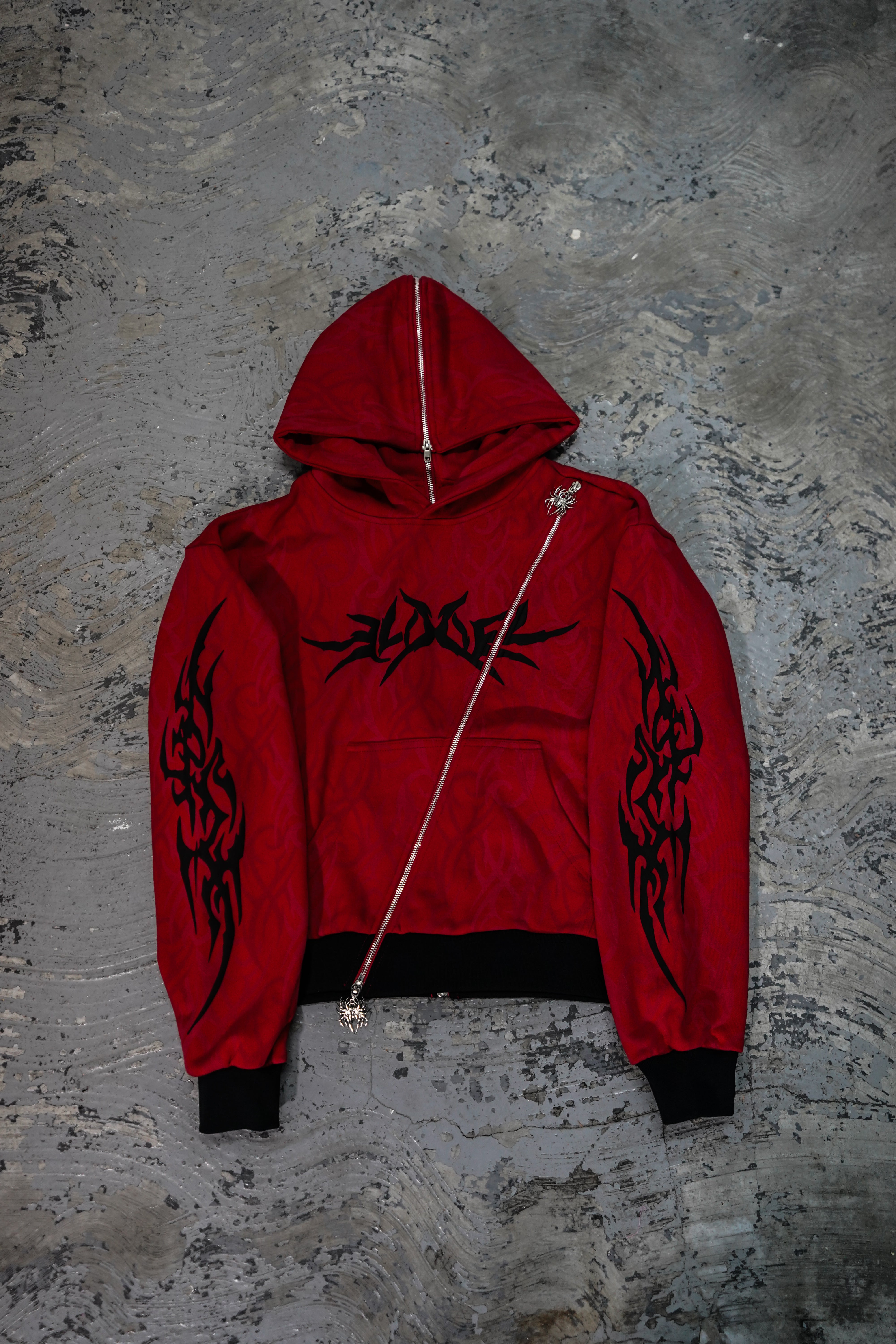 Elixir Diagonal Tribal Red Zip-Up