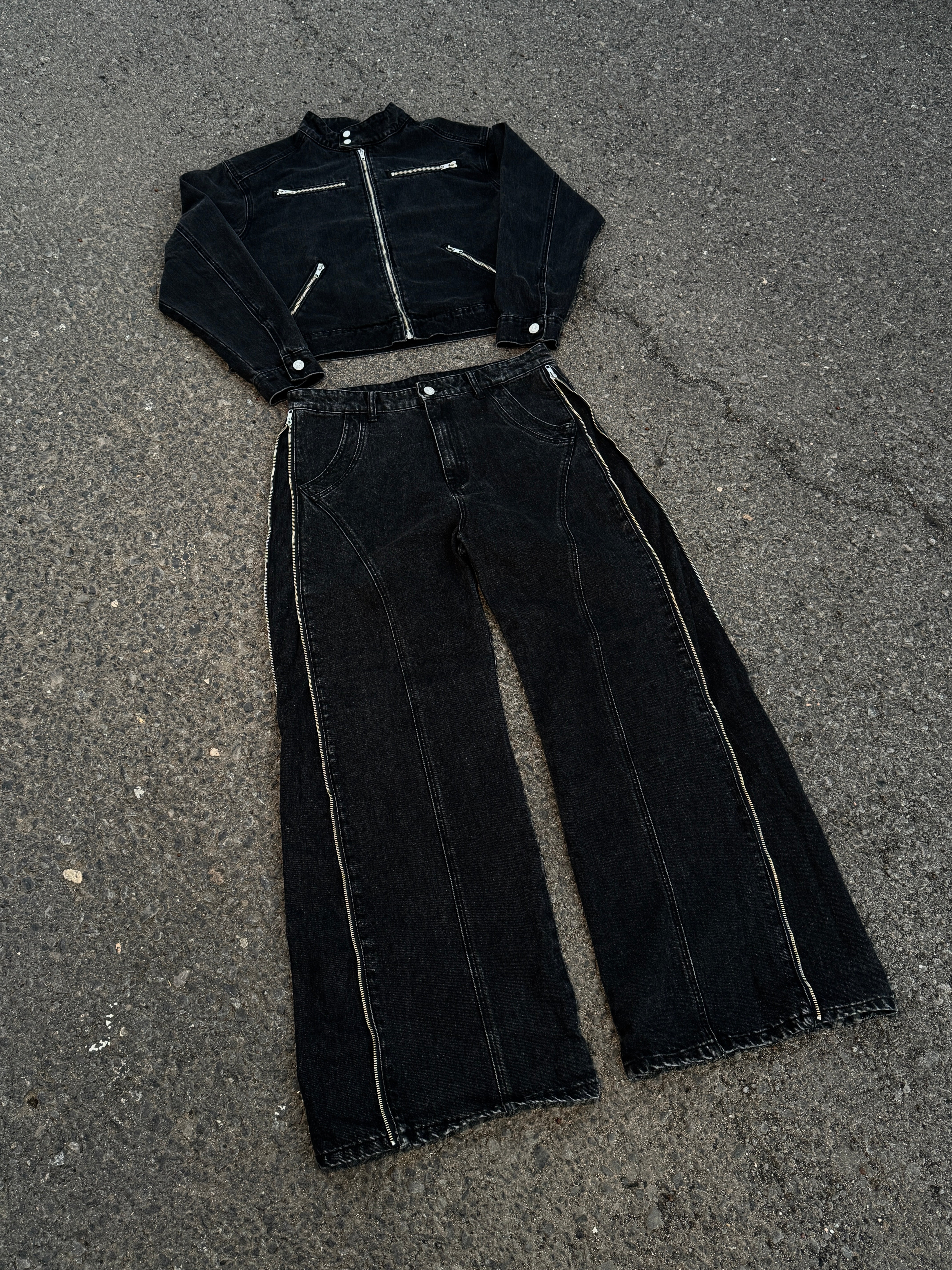 Elixir Black Winter Denim Set Jacket
