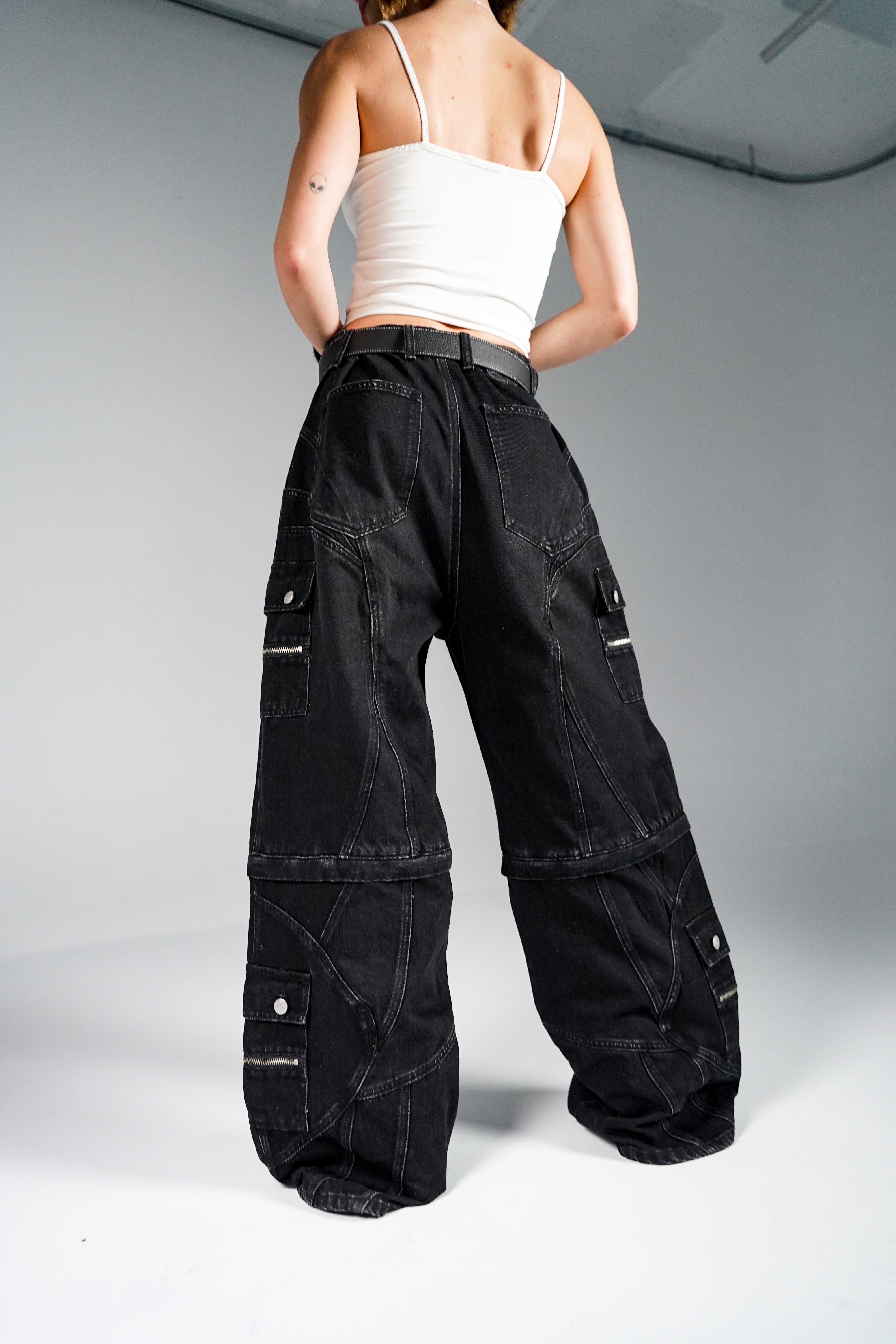 Elixir Detachable Black Jeans