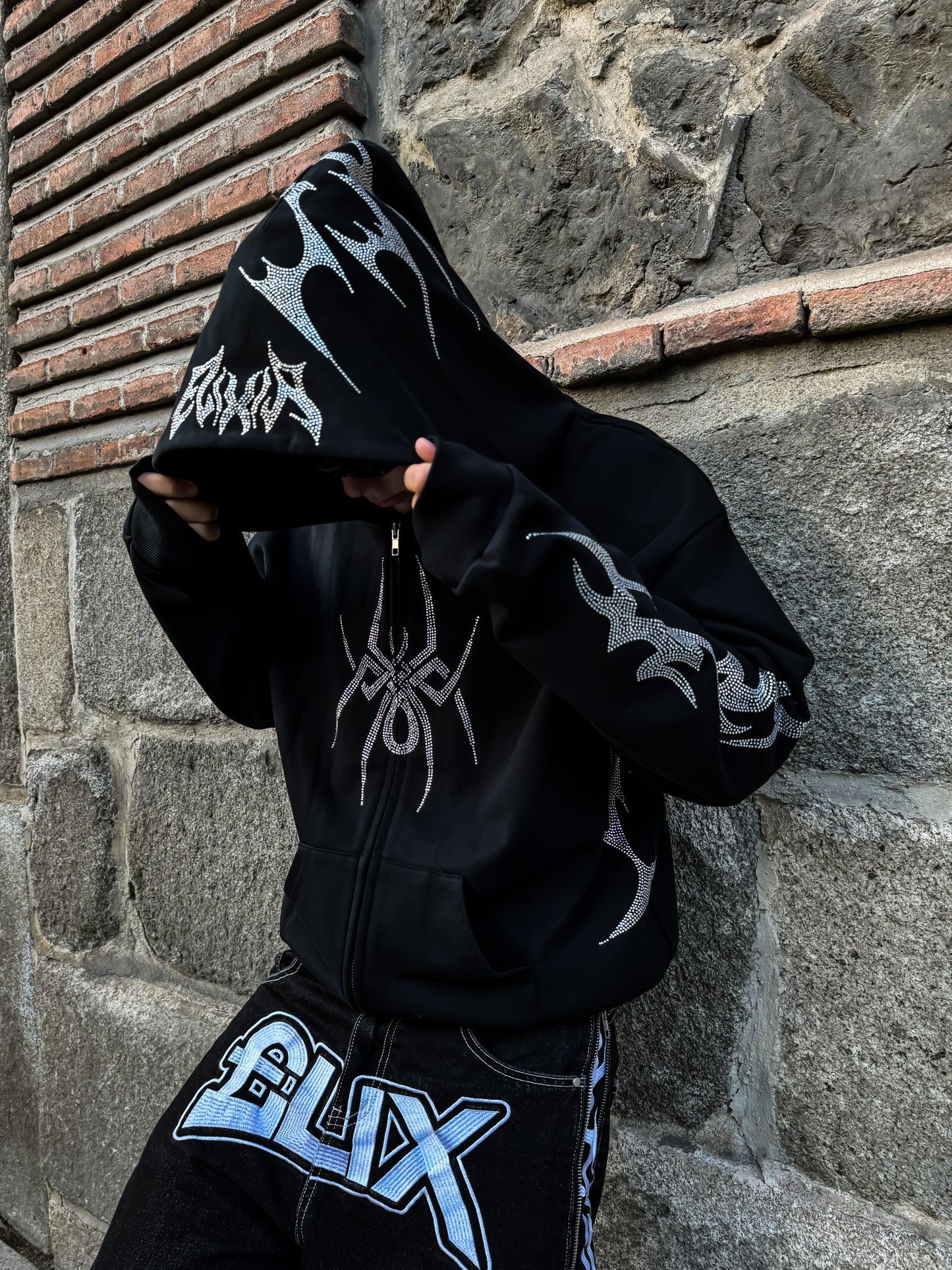 Elixir Black Rhinestones v2 Zip Up