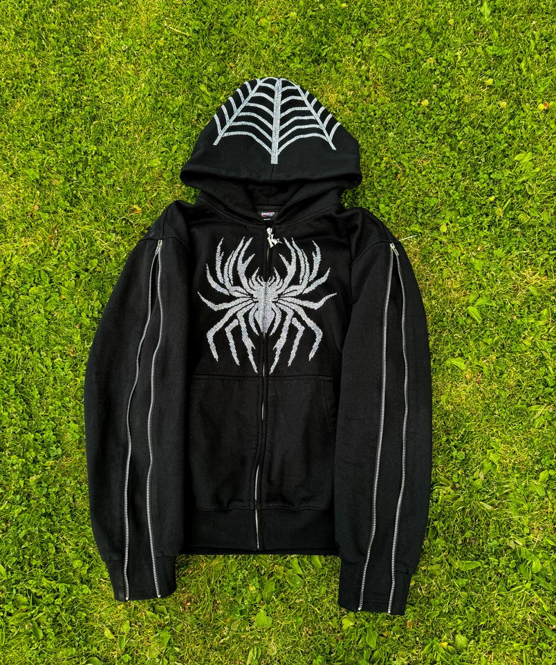 Elixir Spider Rhinestones Zip-Up