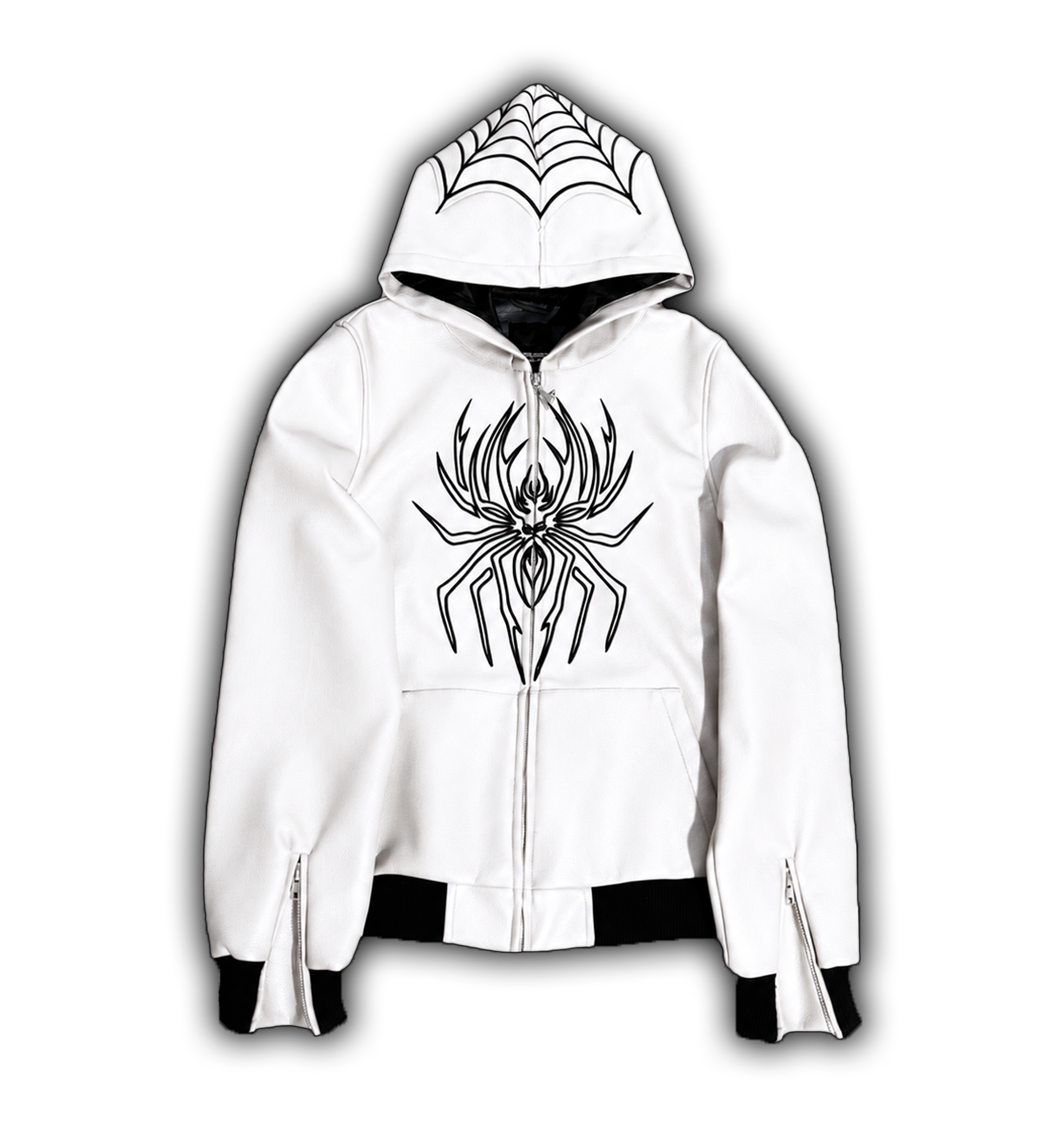 Elixir Spider White Leather Jacket