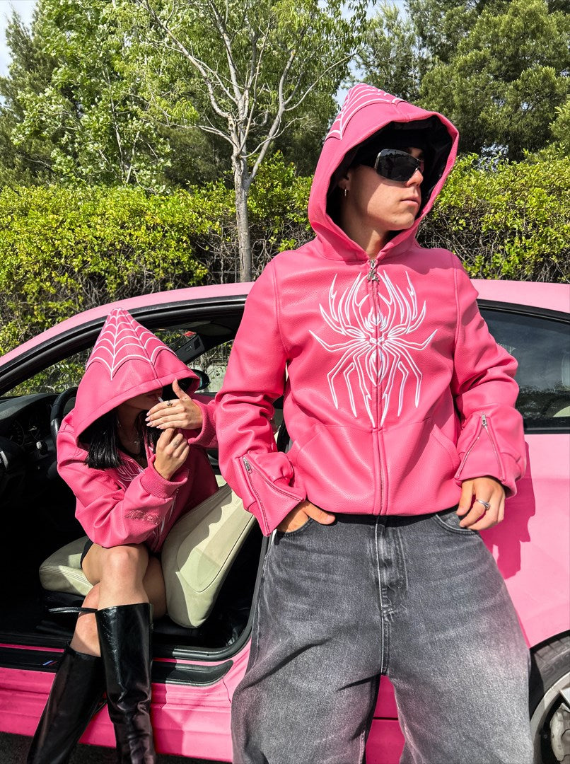 Elixir Spider Pink Leather Jacket