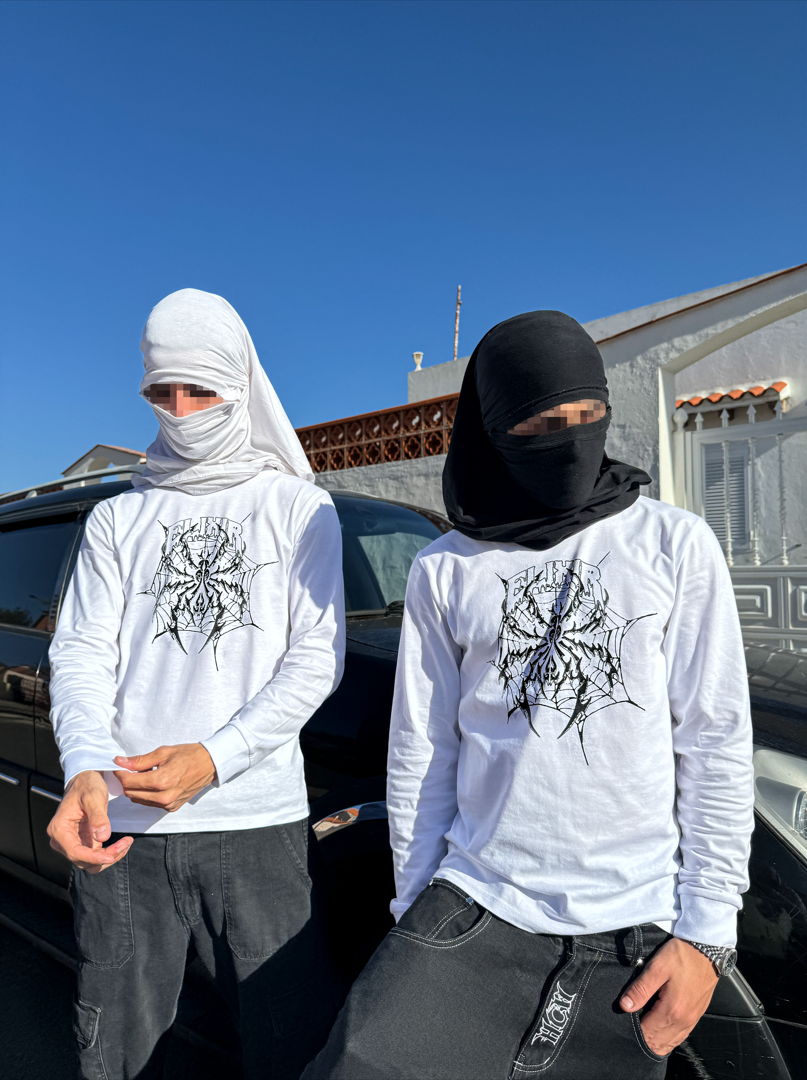 T-shirt blanc à manches longues Elixir Spider