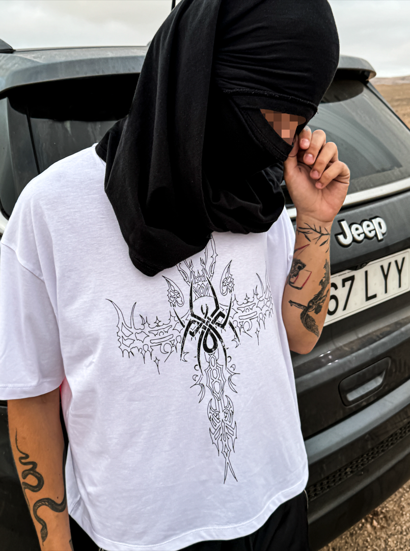 ELIXIR SPIDER TRIBAL white T-SHIRT – elixirclothes.com