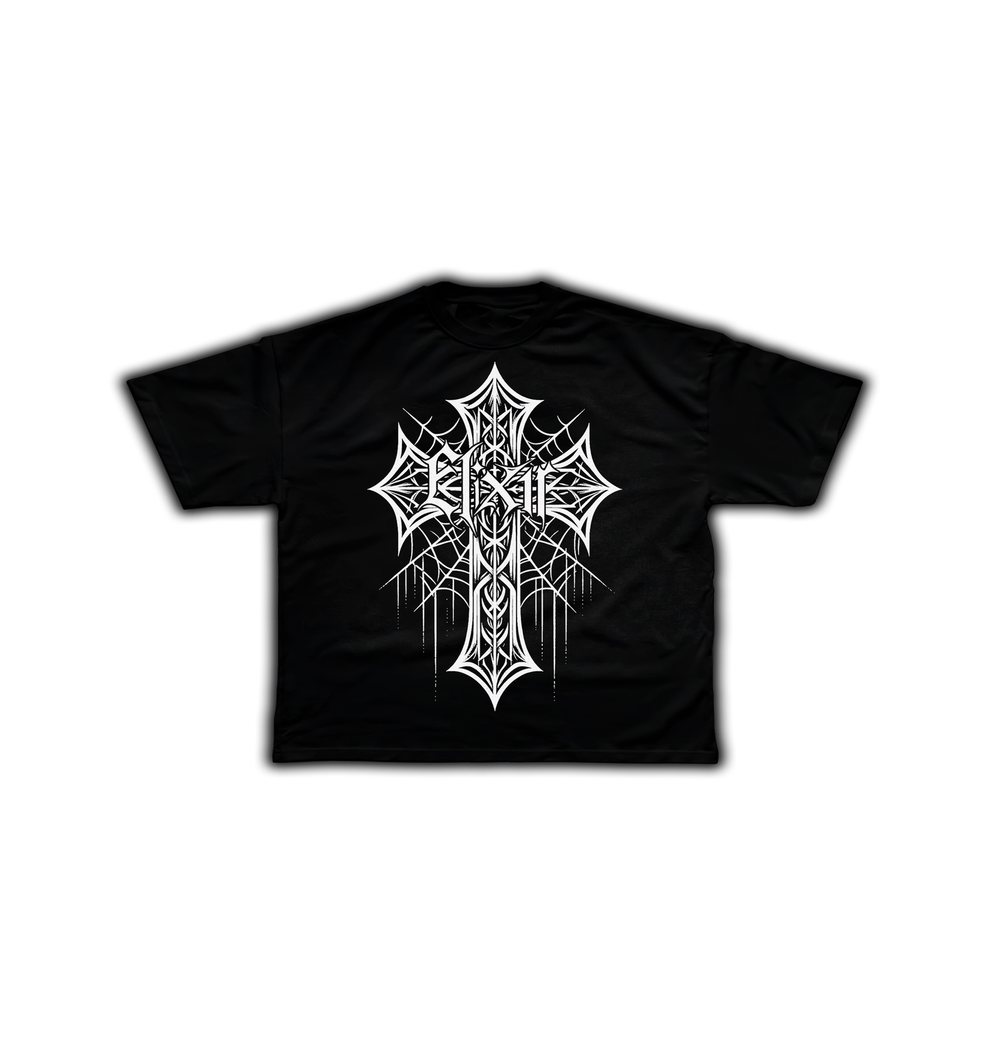 ELIXIR CROSS black BOXY T-SHIRT