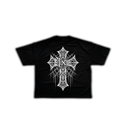 ELIXIR CROSS black BOXY T-SHIRT