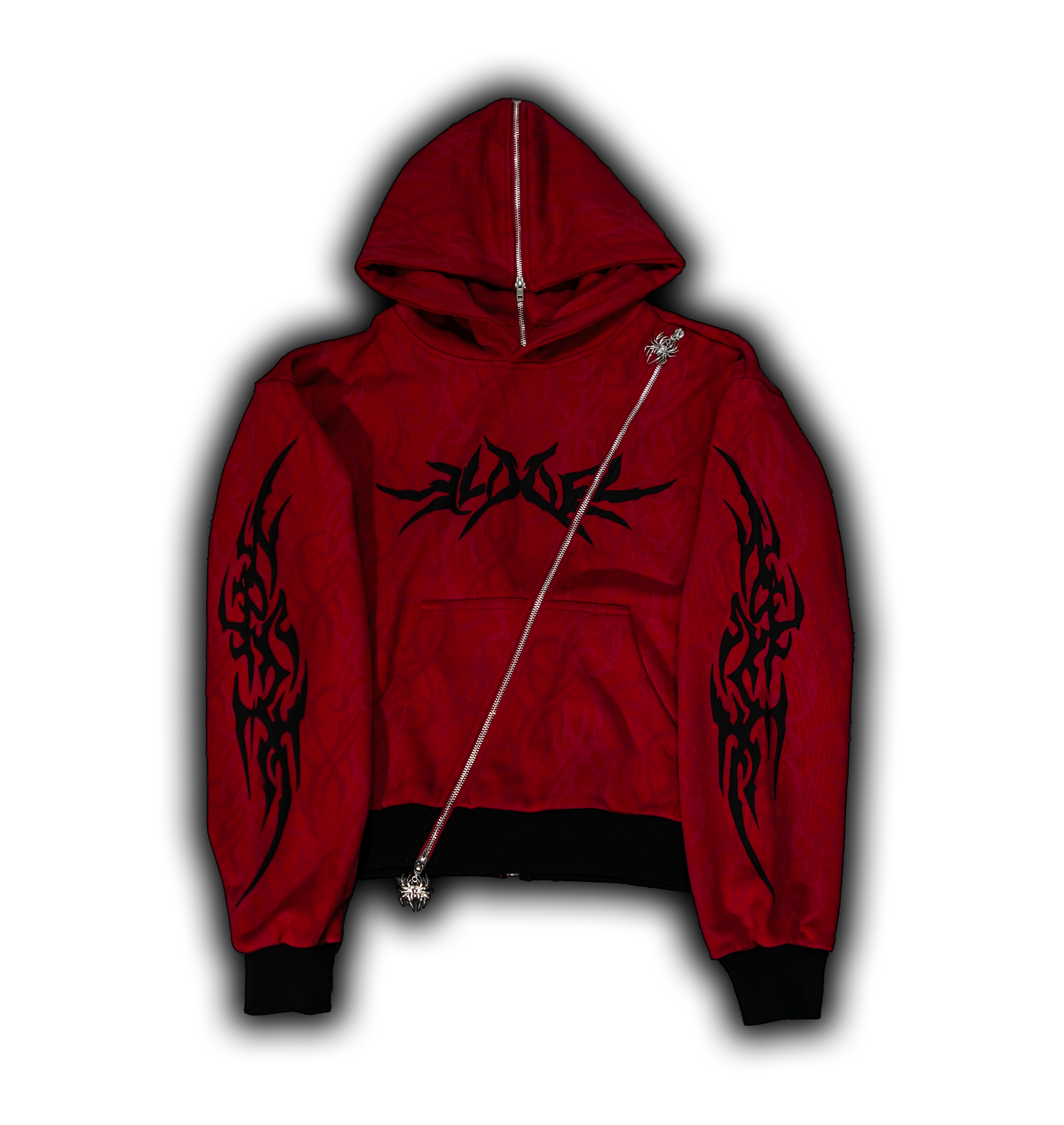 Elixir Diagonal Tribal Red Zip-Up