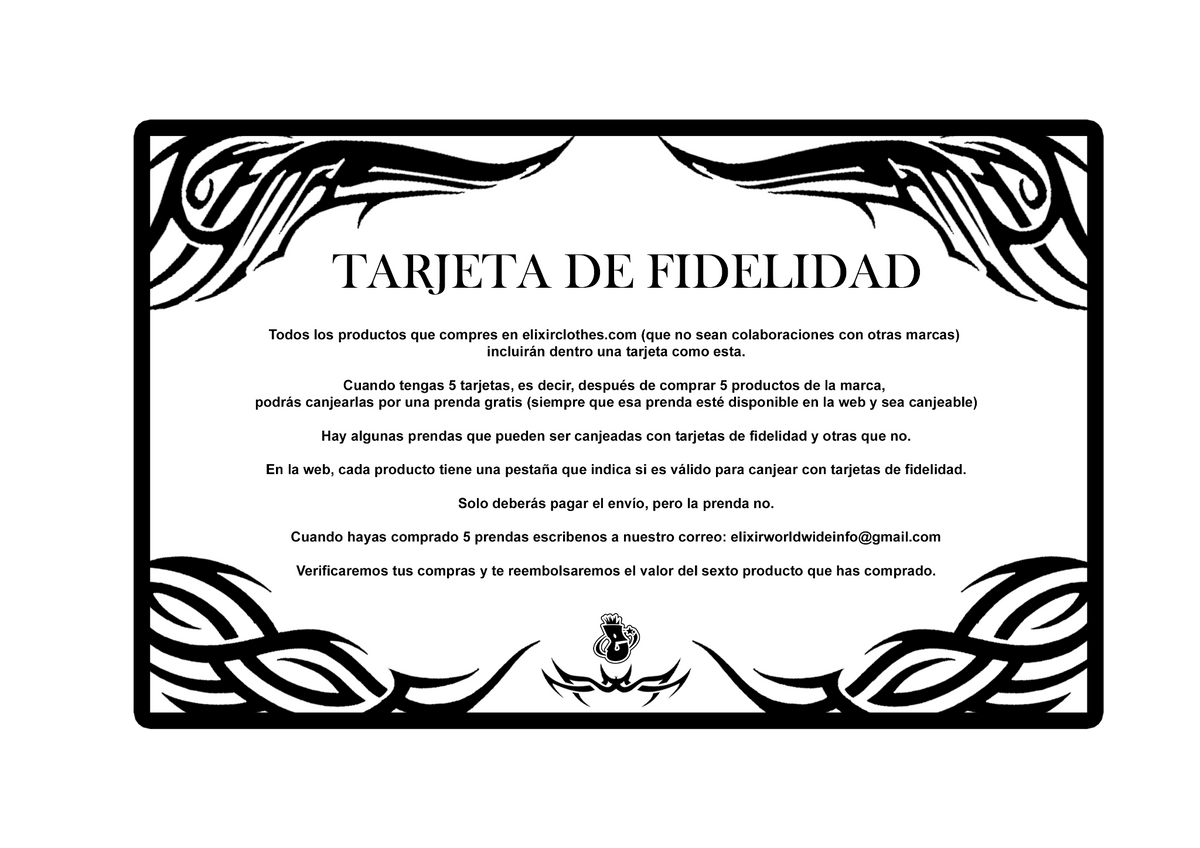Tarjeta de fidelidad Elixir: condiciones en español