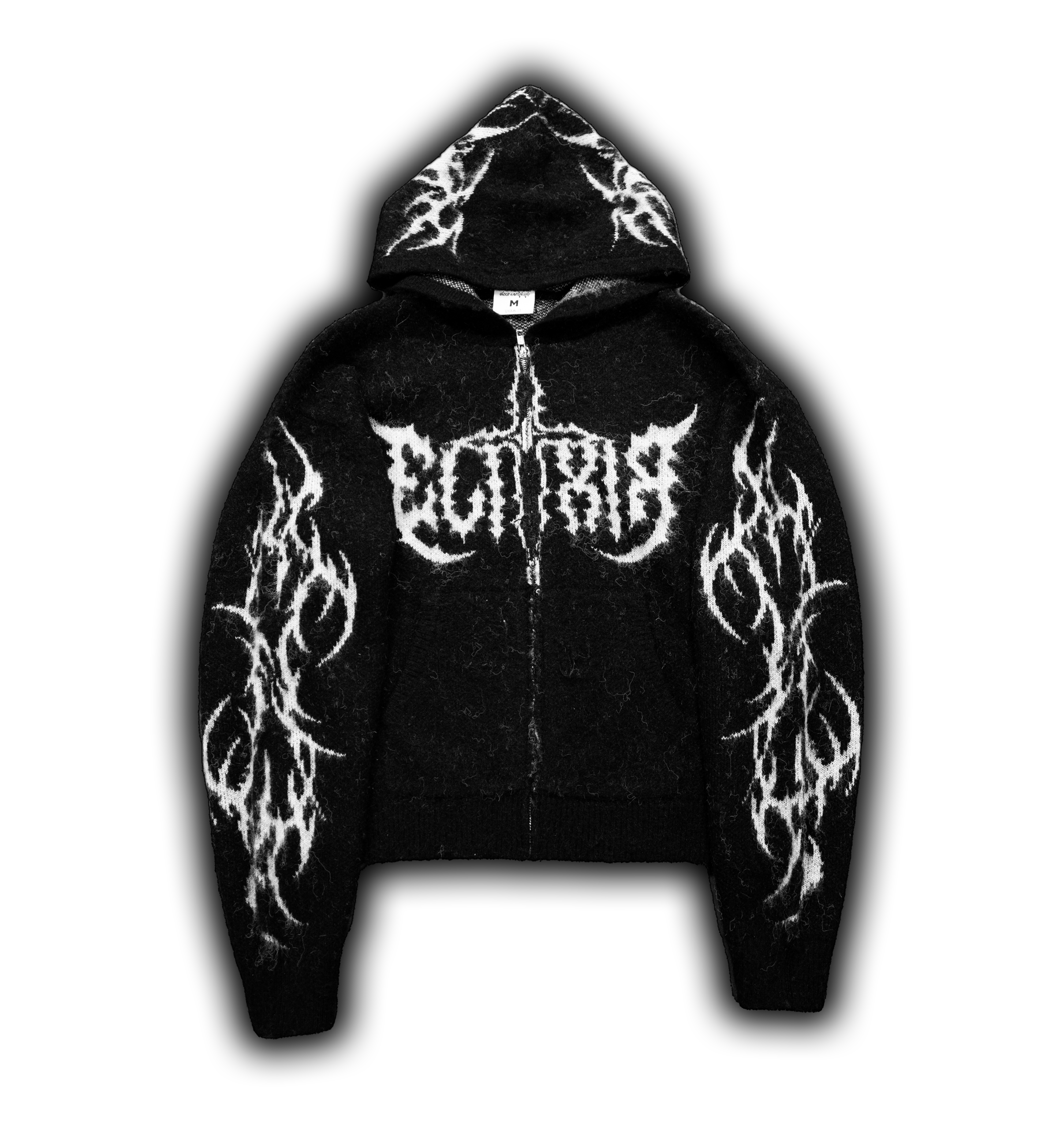 Elixir Black Cross Mohair Zip-Up