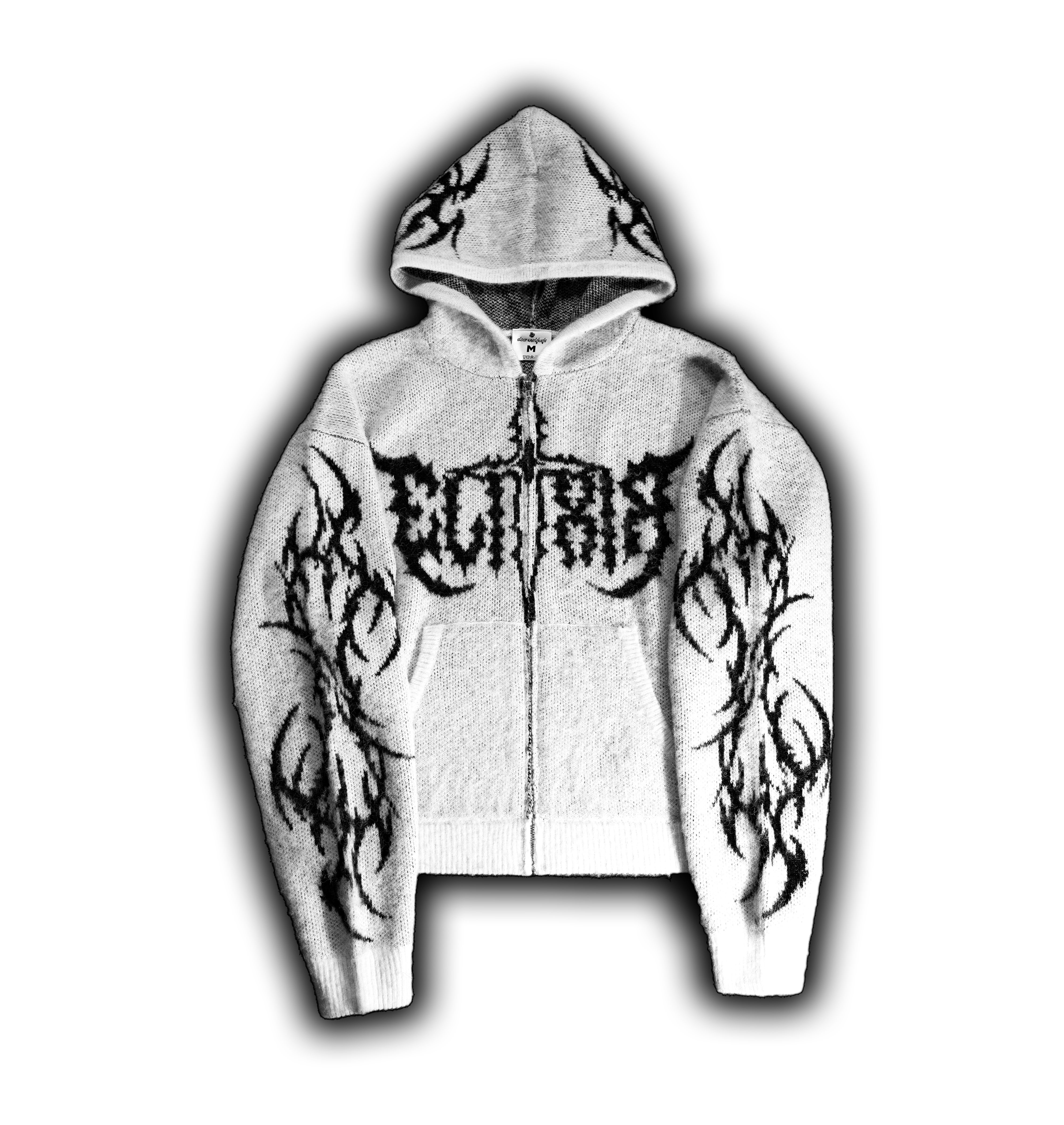 Elixir White Cross Mohair Zip-Up