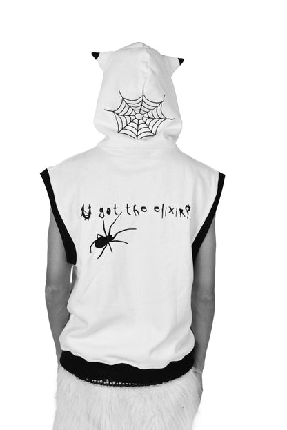 Elixir Spiders White Full Zip Sleeveless